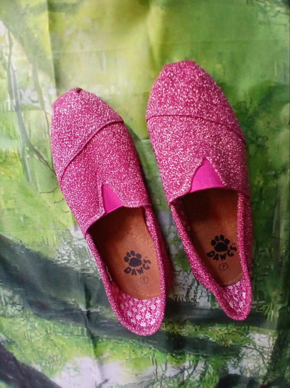 Shoes...Dawgs Sparkle Slip-On Flats in Hot Pink